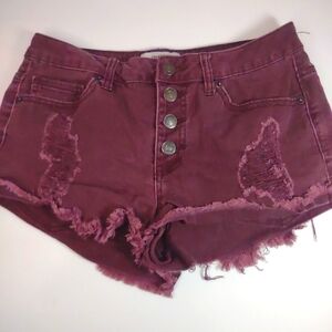 Size 27 Forever 21 Purple High Waist Distressed Shorts